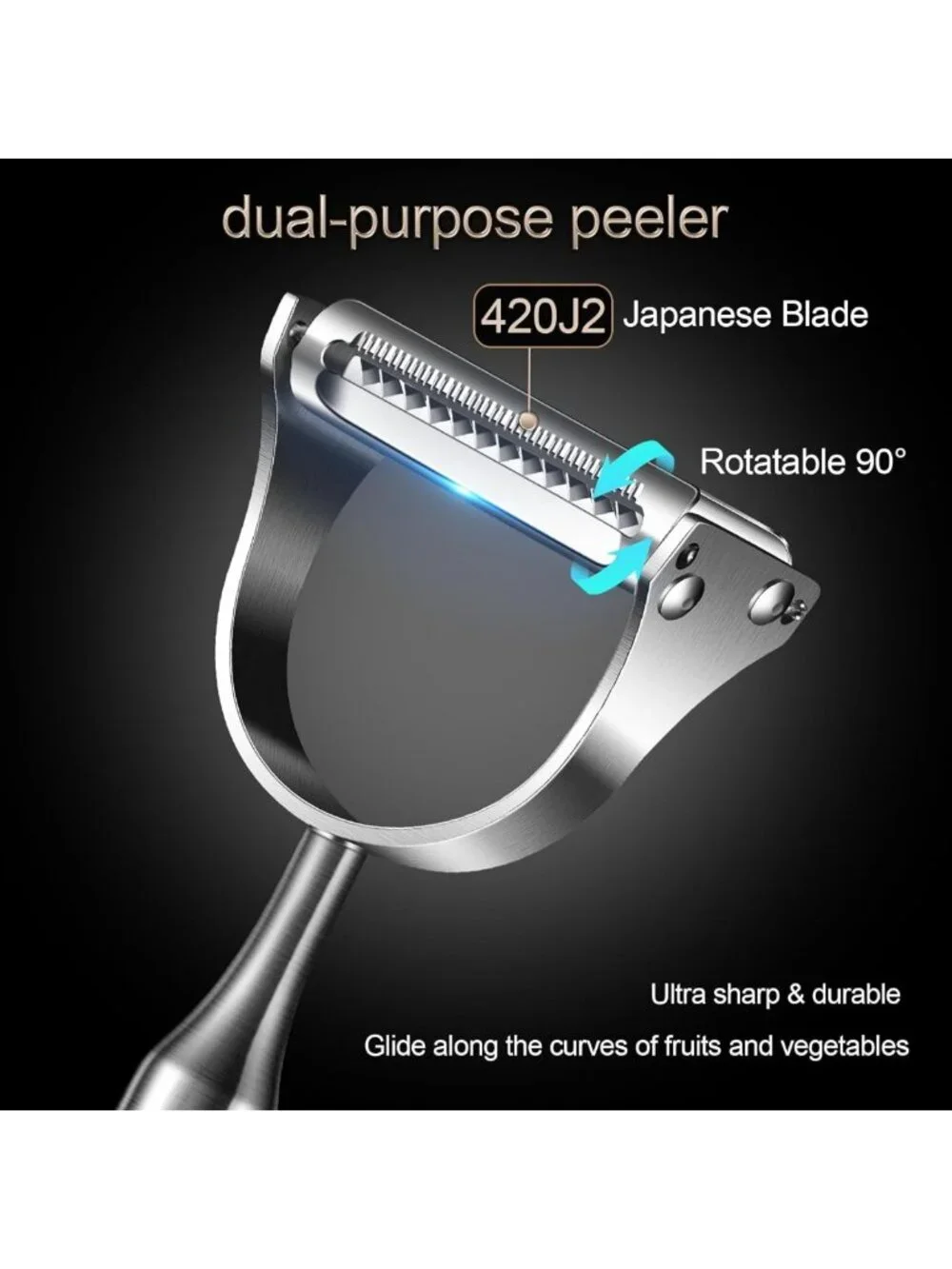 2-in-1 Stainless Steel Julienne Vegetable Peeler | Multi-Functional Kitchen Tool